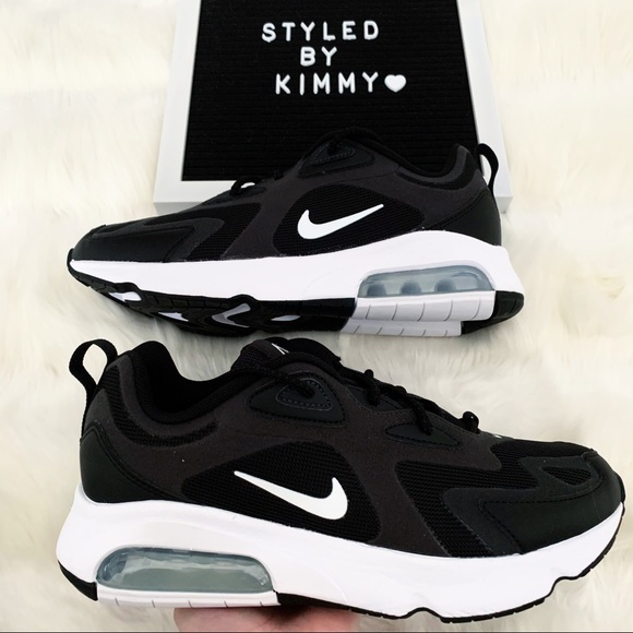 NIKE AIR MAX 200 Sneakers Shoes New Black White - Picture 3 of 7